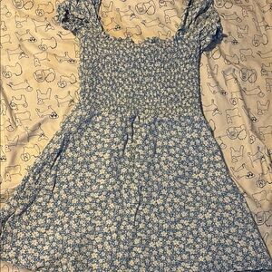 Reformation  Blue and White mini Dress